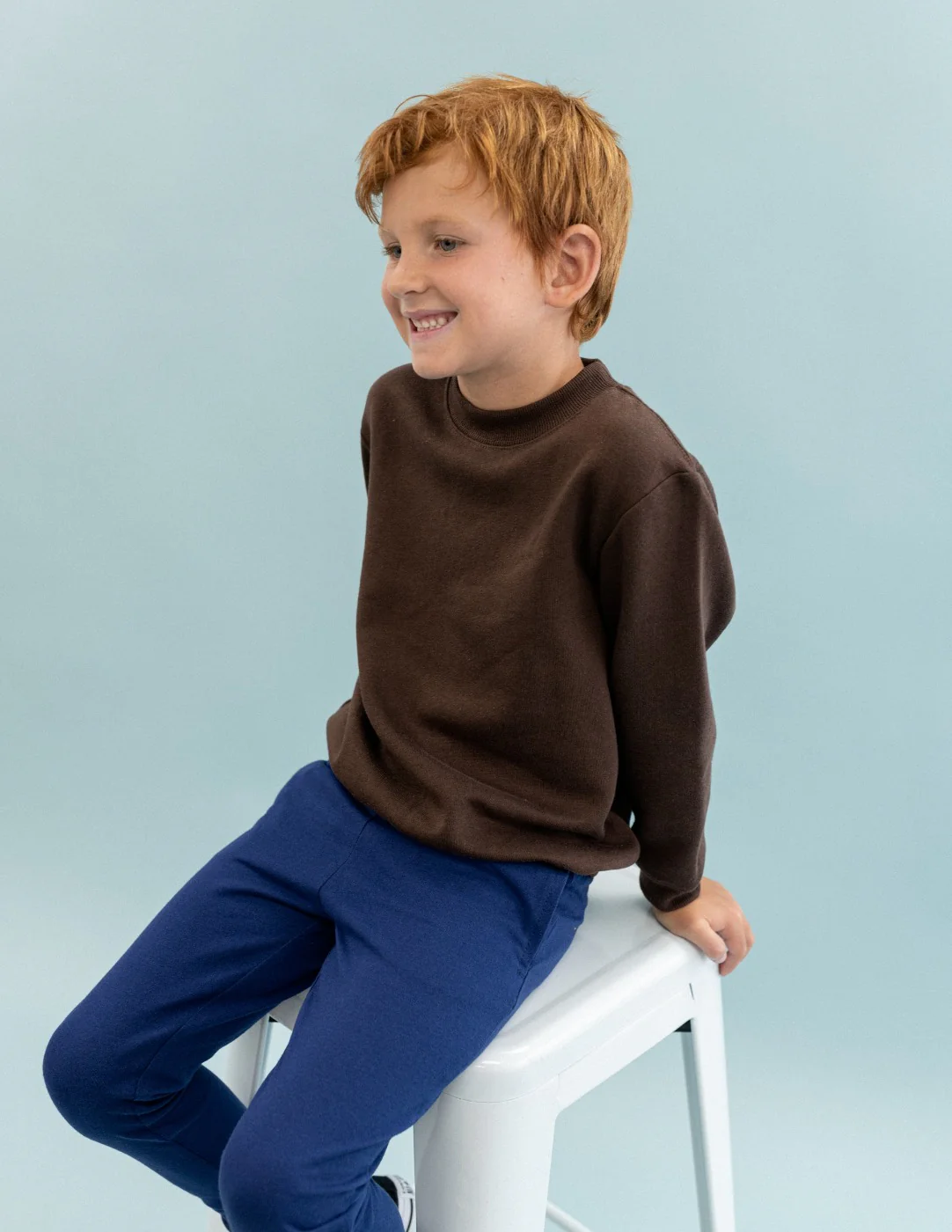 Neutral Solid Color Pullover Sweatshirt - Image 11