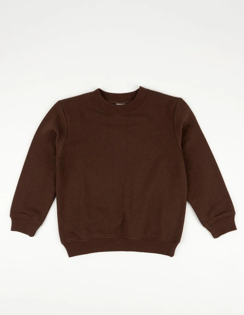 Neutral Solid Color Pullover Sweatshirt - Image 12