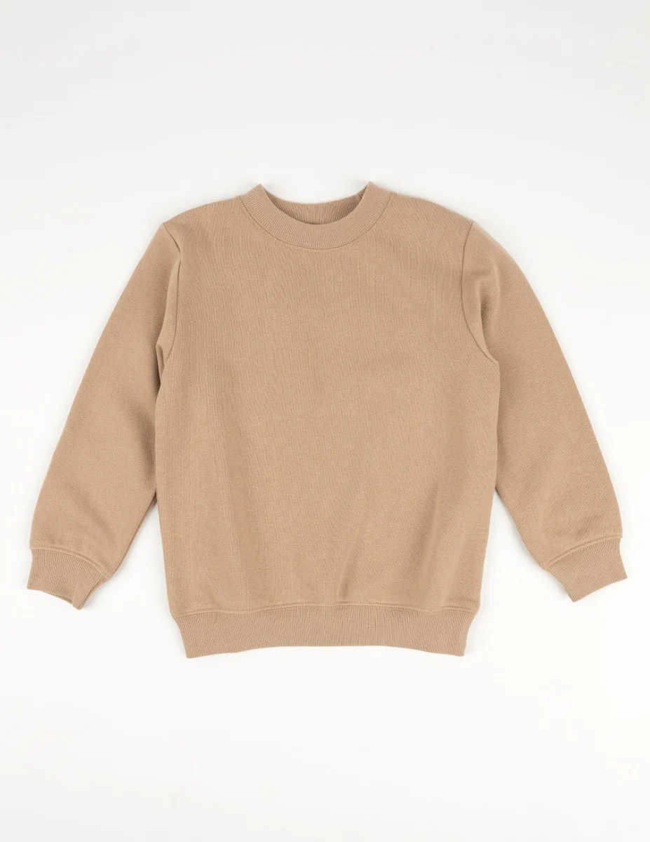 Neutral Solid Color Pullover Sweatshirt - Image 15
