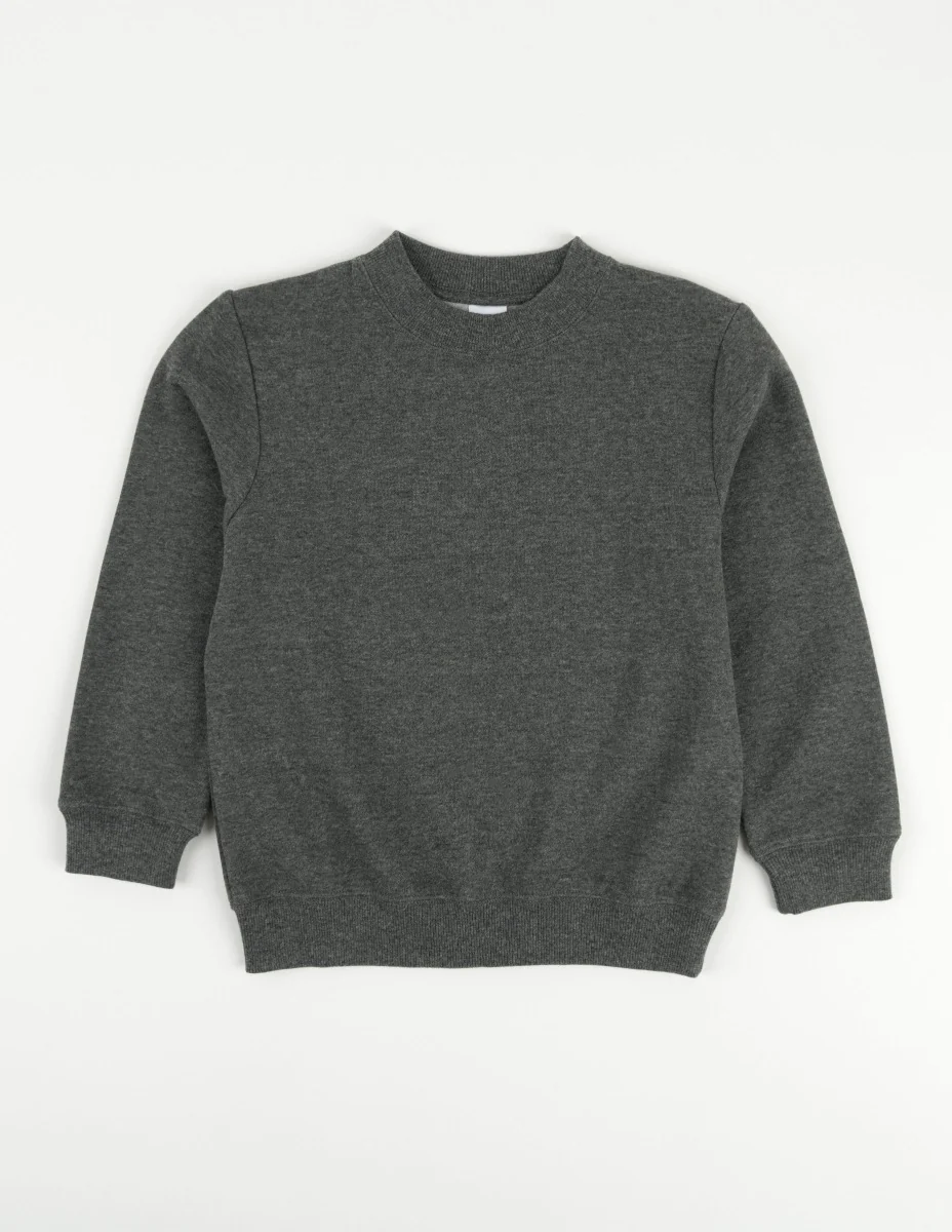 Neutral Solid Color Pullover Sweatshirt - Image 2
