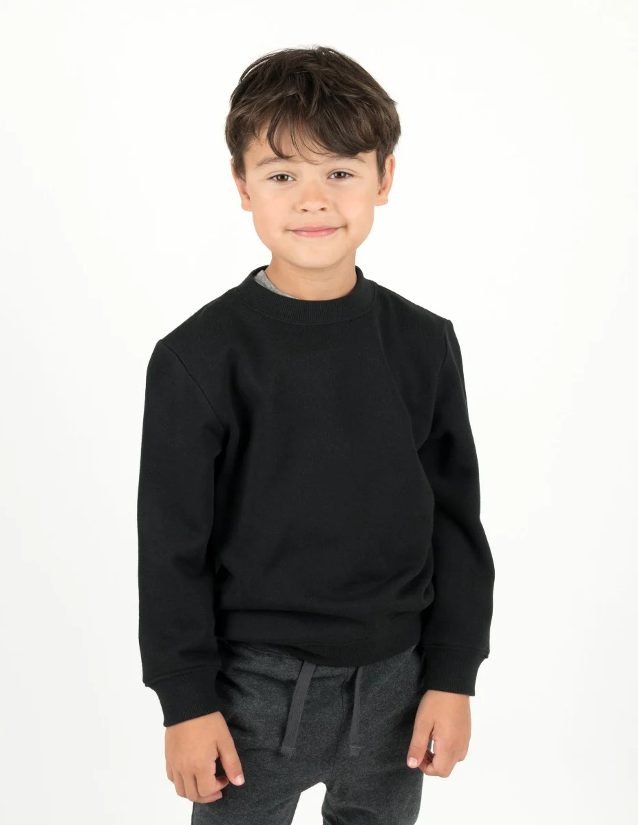 Neutral Solid Color Pullover Sweatshirt - Image 3