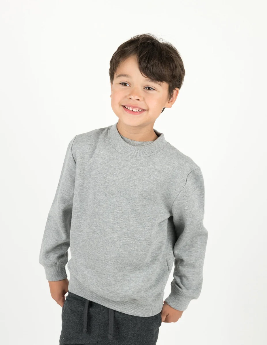 Neutral Solid Color Pullover Sweatshirt - Image 9