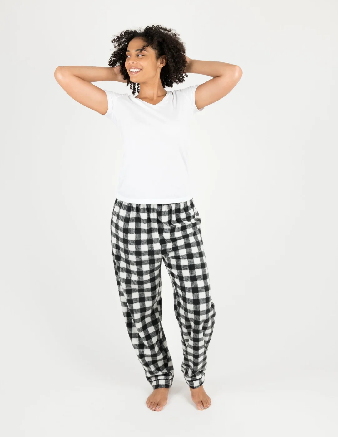 Women's Plaid Fleece Pants - Image 5