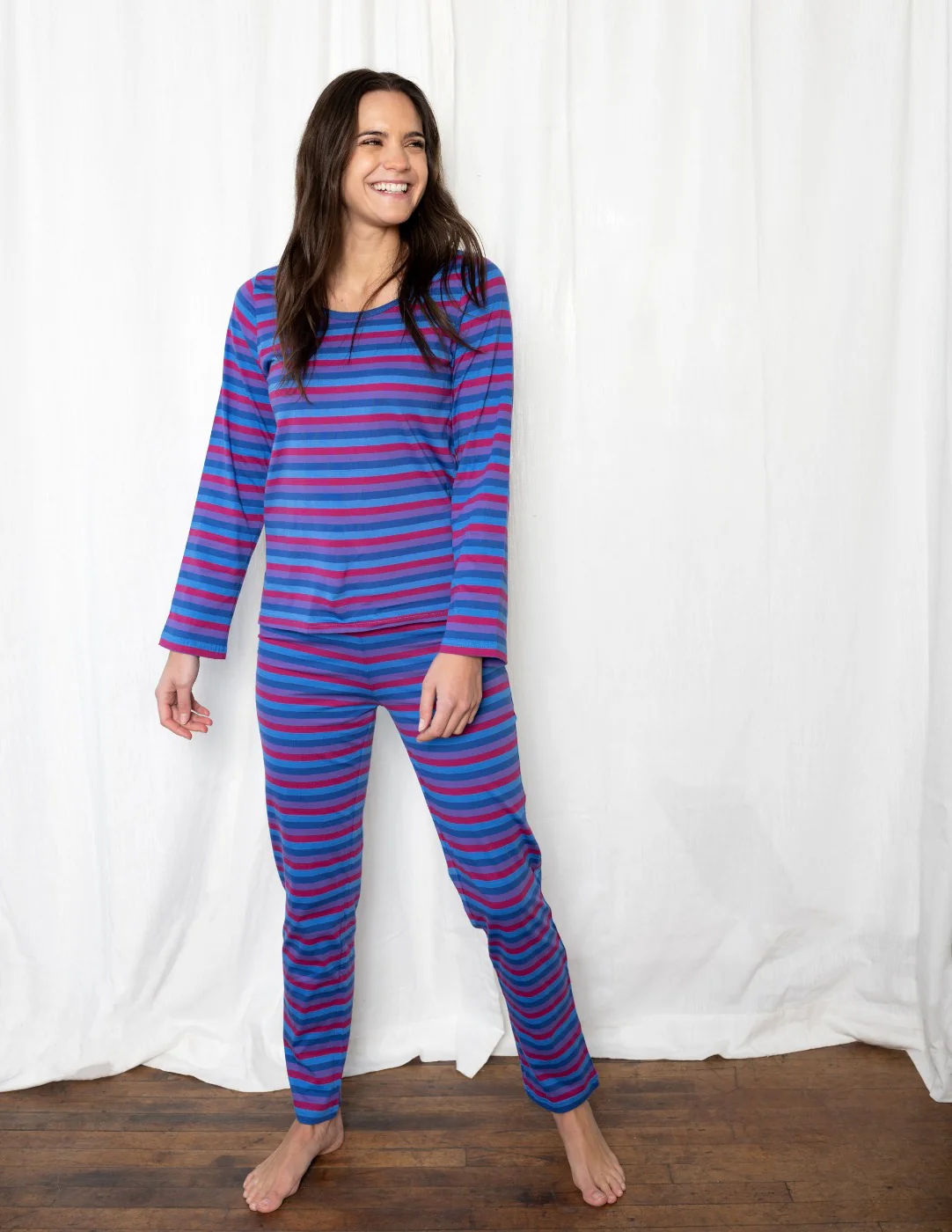 Women's Loose Fit Unicorn Stripes Pajamas - Image 2