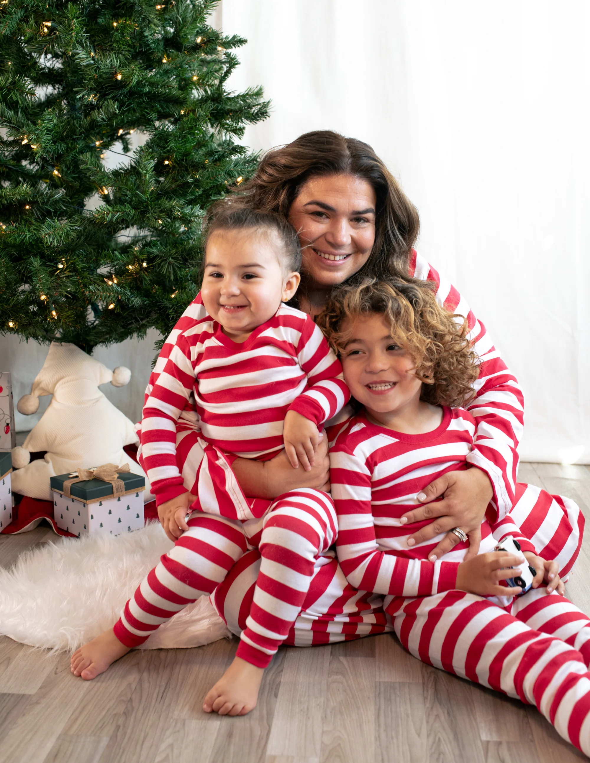 Women's Red Cotton Stripes Pajamas - Image 7