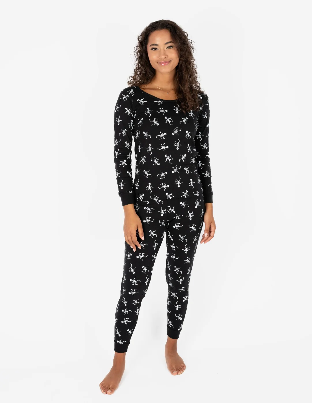 Womens Black Skeleton Pajamas - Image 2