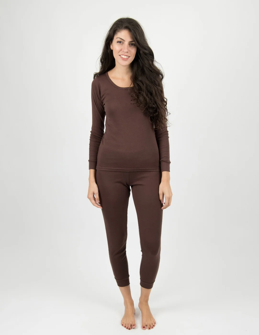 Women's Solid Brown Pajamas - Image 2
