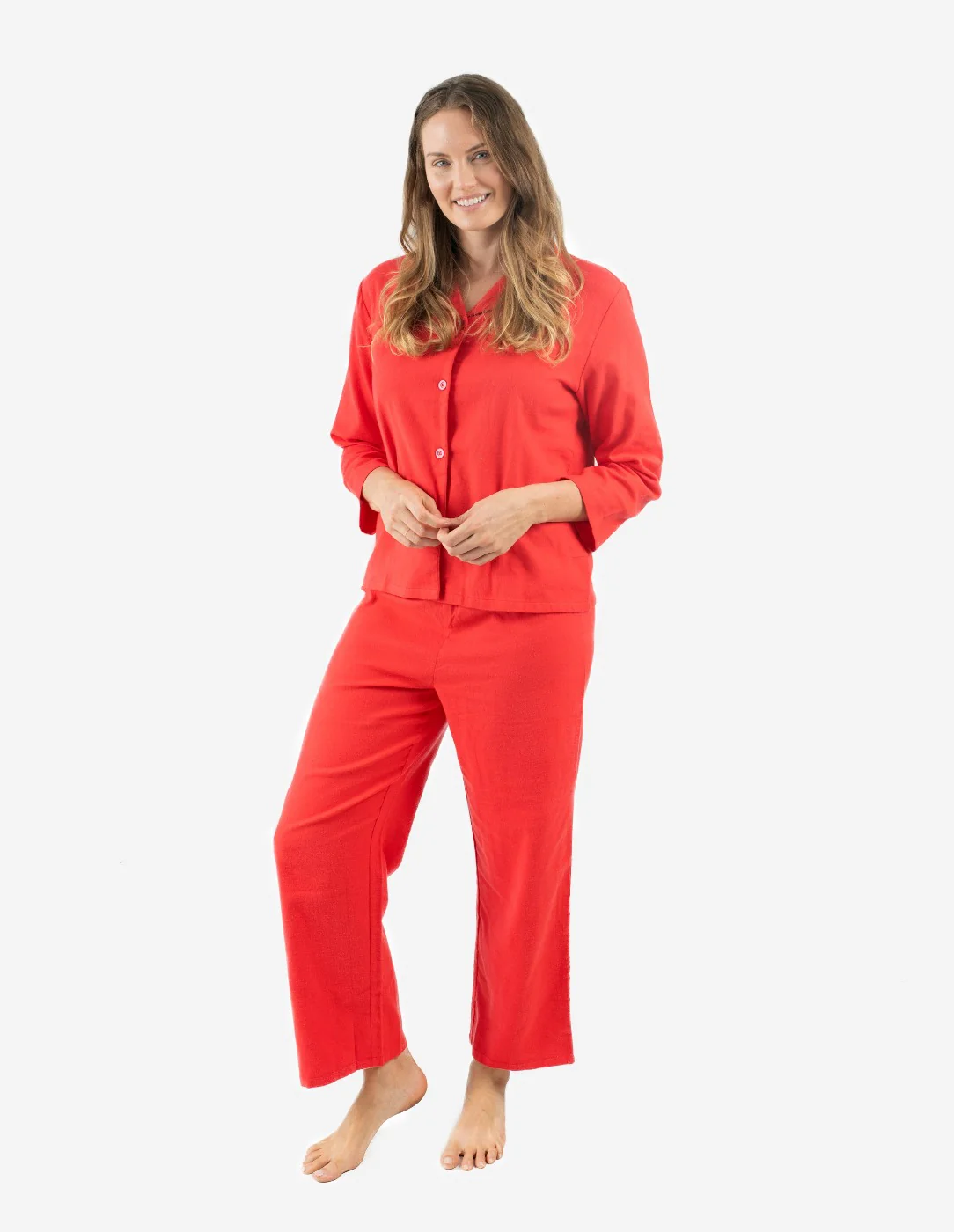 Women's Solid Color Flannel Pajamas - Image 3