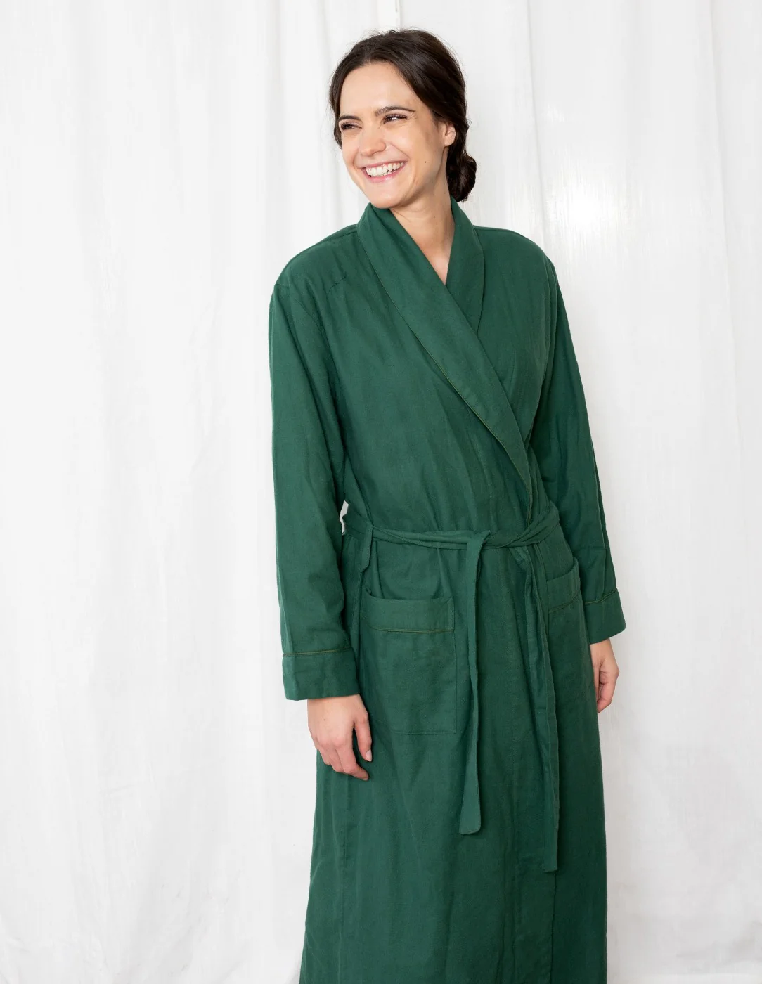 Women's Solid Color Flannel Robe - Image 2