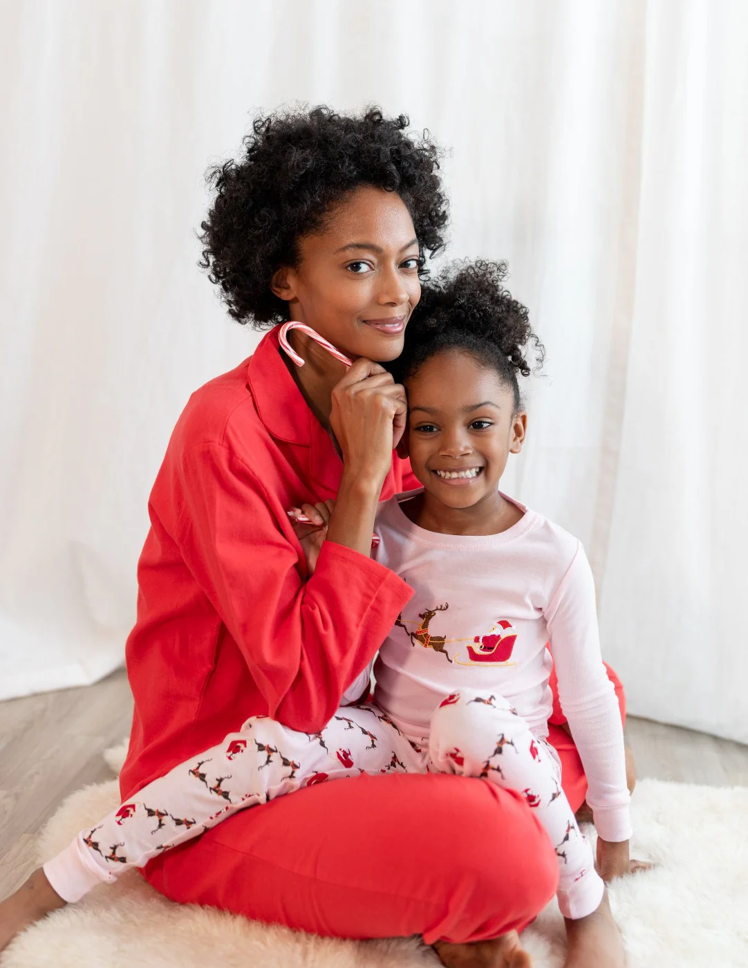 Women's Red Solid Color Flannel Pajamas - Image 3