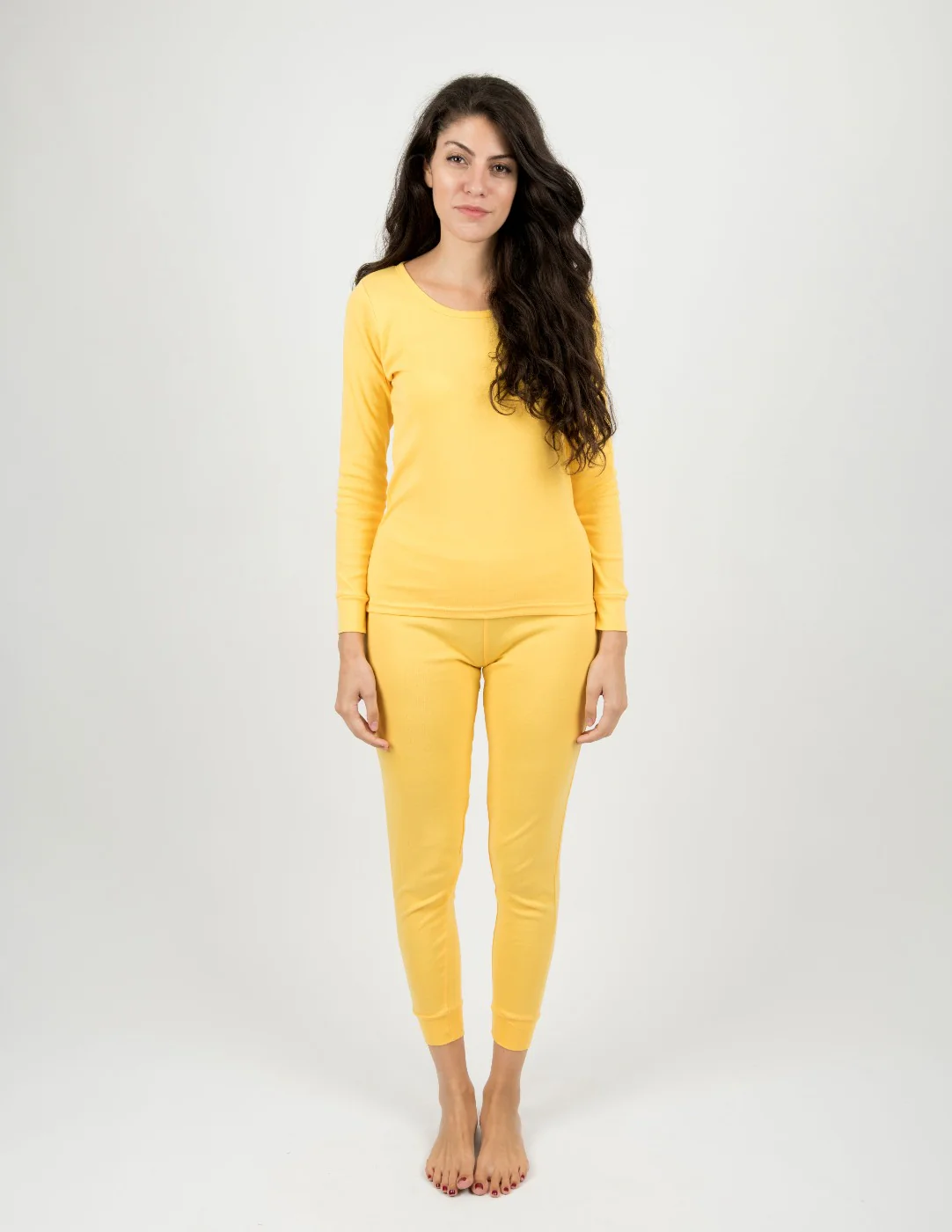 Women's Solid Yellow Pajamas - Image 2